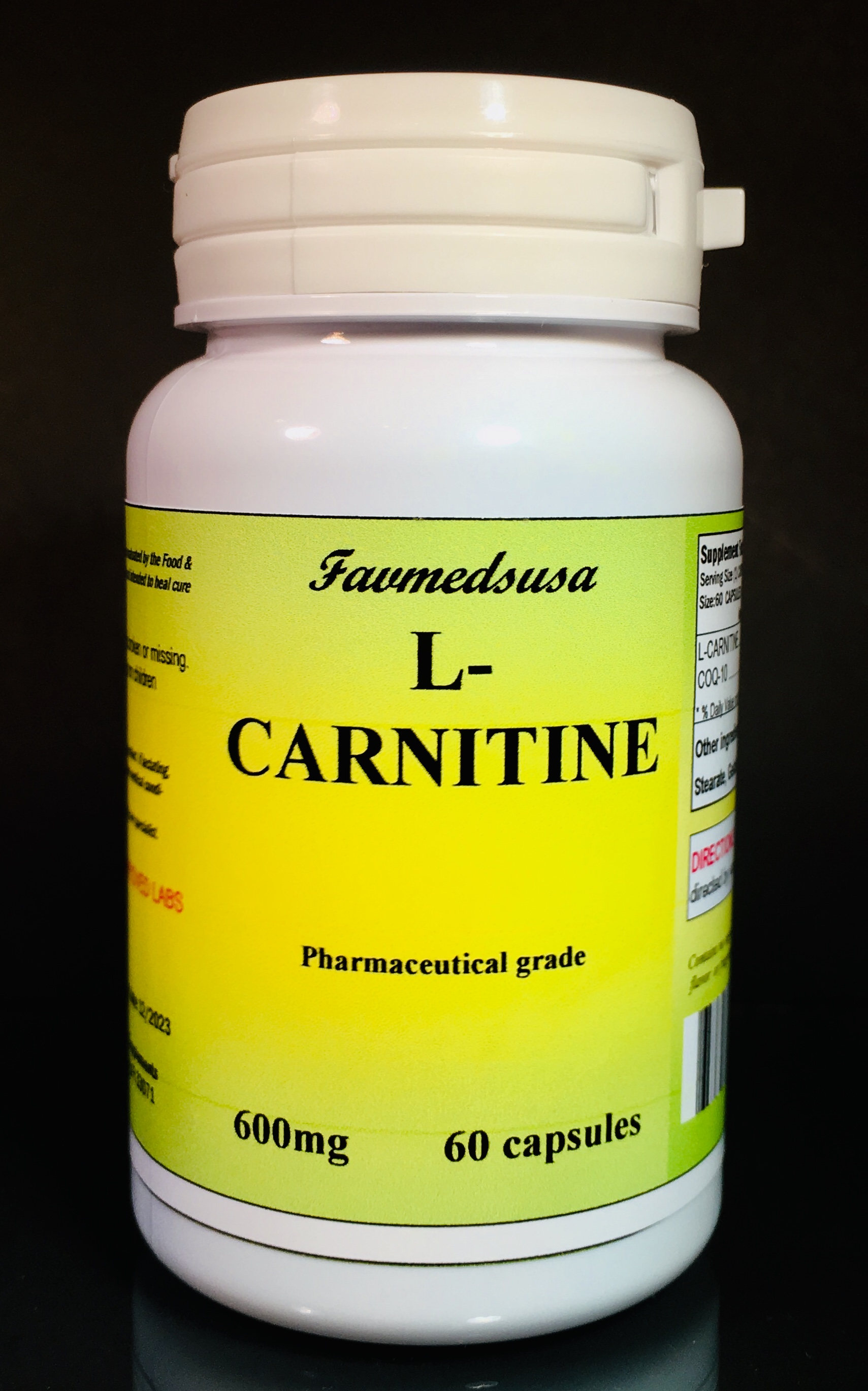 L-Carnitine 600mg + Coq-10 - 60 capsules